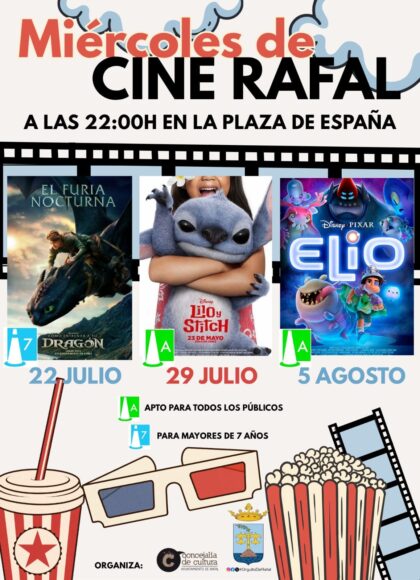 Rafal, evento cultural: Sesión de cine gratuito con la película estadounidense de Disney 'Lilo y Stitch' (2025), dentro del ciclo 'Miércoles de cine' organizado por la Concejalía de Cultura