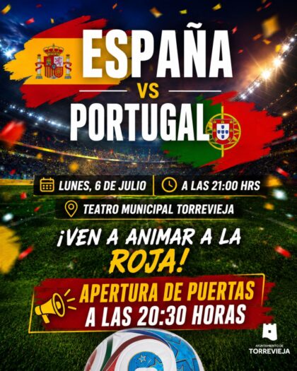 Torrevieja, evento: Retransmisión del partido de fútbol de octavos de final del Mundial de la selección española contra Portugal en pantalla gigante, organizada por las concejalías de Deportes y de Juventud