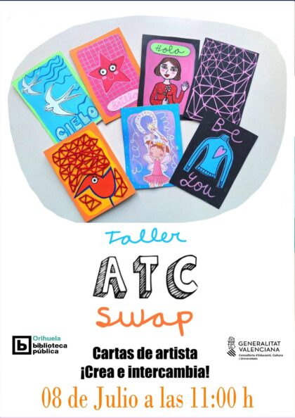 Orihuela, evento: Taller de creación de tarjetas intercambiables (ATC swap), dentro de los talleres y actividades infantiles de verano 2026 de la Biblioteca Pública y Archivo Histórico ‘Fernando de Loazes’