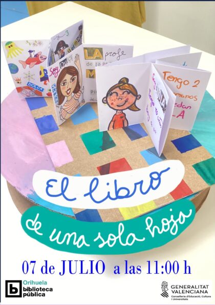 Orihuela, evento: Taller para crear un fanzine 'El libro de una hoja', dentro de los talleres y actividades infantiles de verano 2026 de la Biblioteca Pública y Archivo Histórico ‘Fernando de Loazes’