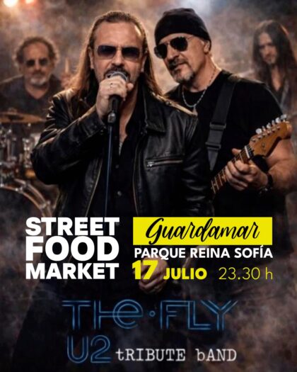 Guardamar del Segura, evento cultural: Actuación musical de la banda 'The fly', como tributo a 'U2', en el 'Street food market', dentro de las fiestas patronales en honor a San Jaime 2026 y de Moros y Cristianos