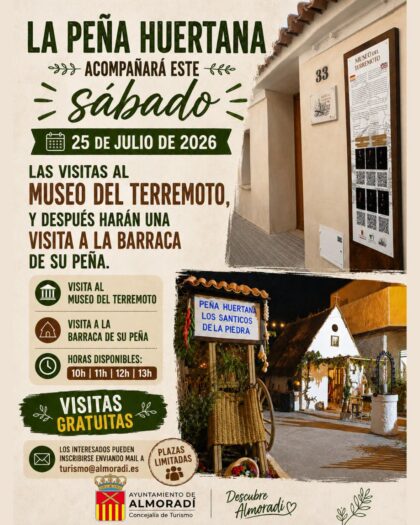 Almoradí, evento: Visitas gratuitas al Museo del Terremoto y visita a la barraca de la peña huertana 'Los santicos de la piedra', organizadas por la Concejalía de Turismo y la peña huertana 'Los santicos de la piedra'
