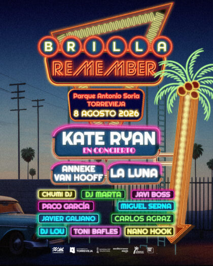 Brilla Torrevieja inicia la cuenta atrás para un fin de semana que viajará del fenómeno urbano con JC Reyes a la música remember con Kate Ryan