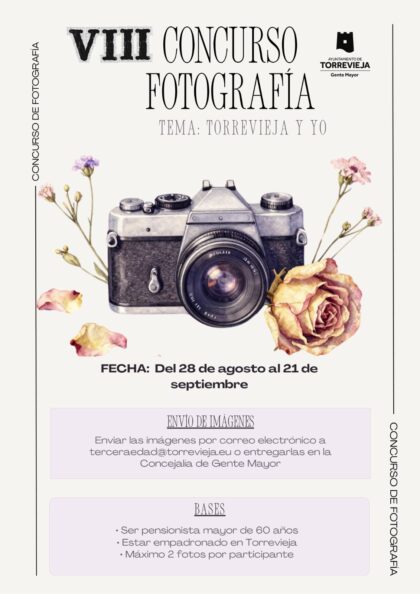 Abierto el plazo para participar en el VIII Concurso de Fotografía Homenaje al Mayor de Torrevieja