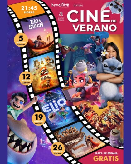 Benejúzar, evento cultural: Sesión de cine con la película estadounidense de dibujos animados 'Lilo y Stitch' (2025), dentro de los actos de agosto organizados por el Ayuntamiento