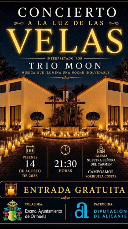 Orihuela Costa, evento cultural: Concierto a la luz de las velas, por el 'Trio Moon', organizado por la Concejalía de Juventud