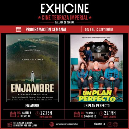 Callosa de Segura, evento cultural: Sesión de cine con la película española de estreno 'Un plan perfecto' (2026) con Jordi Sánchez y Leo Harlem, dentro del 'Cine de verano' organizado por la Concejalía de Cultura