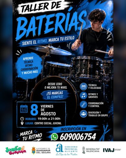 Guardamar del Segura, evento: Actividades del Centro Social Juvenil (CSJ) para jóvenes de 12 a 30 años, dentro de la agenda municipal de agosto del Ayuntamiento Guardamar del Segura, evento: Actividades del Centro Social Juvenil (CSJ) para jóvenes de 12 a 30 años, dentro de la agenda municipal de agosto del Ayuntamiento