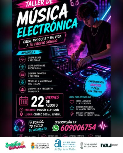 Guardamar del Segura, evento: Actividades del Centro Social Juvenil (CSJ) para jóvenes de 12 a 30 años, dentro de la agenda municipal de agosto del Ayuntamiento Guardamar del Segura, evento: Actividades del Centro Social Juvenil (CSJ) para jóvenes de 12 a 30 años, dentro de la agenda municipal de agosto del Ayuntamiento