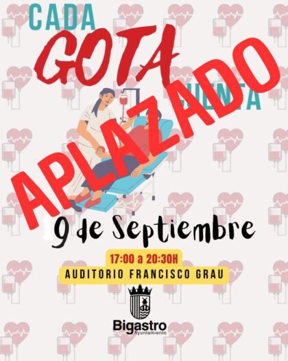 Bigastro, evento: APLAZADA al 16 de SEPTIEMBRE Donación de sangre y para hacerse donante de médula, organizada por el Centro de Transfusiones de la Comunidad Valenciana