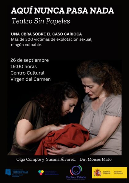 La obra de teatro 'Aquí nunca pasa nada' llega a Torrevieja para sensibilizar sobre la trata y la explotación sexual de la mujer