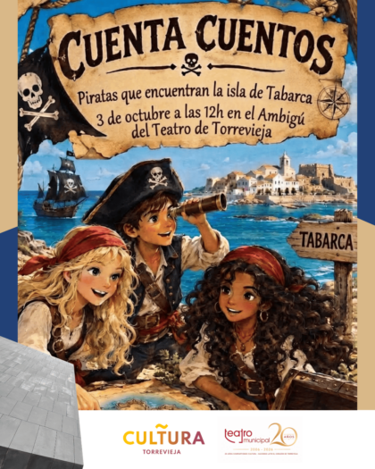 Torrevieja, evento cultural: Sesión de cuentacuentos benéfica con 'Piratas en Tabarca' con donación para APANEE, dentro de la programación cultural para el tercer cuatrimestre de 2026 organizada por la Concejalía de Cultura