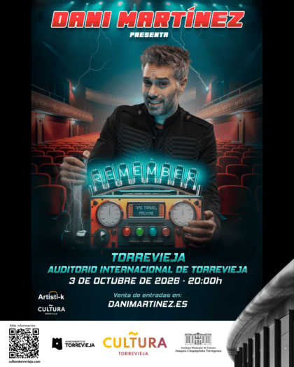 Torrevieja, evento cultural: Espectáculo de humor 'Remember', por el cómico Dani Martínez, con música, baile, improvisación, participación y tecnología, dentro de la programación cultural para el tercer cuatrimestre de 2026 organizada por la Concejalía de Cultura