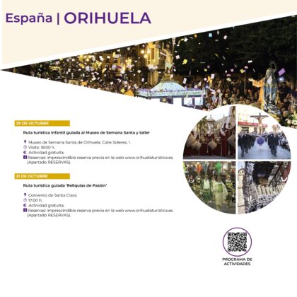 Orihuela participará en los V Días de la Red Europea para difundir el patrimonio y las tradiciones de Semana Santa y Pascua a través de una amplia programación cultural