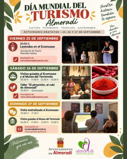Almoradí, evento: Visita guiada teatralizada gratuita al Ecomuseo, dentro de los actos con motivo del Día Mundial del Turismo organizados por la Concejalía de Turismo