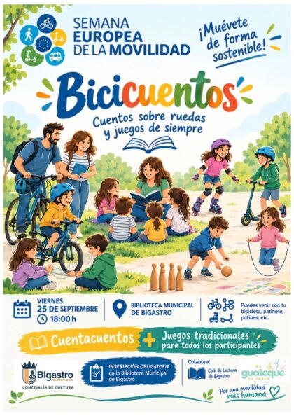 Bigastro, evento cultural: Actividad del bicicuentos con una ruta infantil urbana, sesión de cuentacuentos y juegos tradicionales, organizado por la Concejalía de Cultura