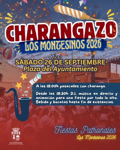 Los Montesinos, evento: Charangazo montesinero con un pasacalles con charanga para recogida de peñas, dentro de los actos de las fiestas patronales en honor a la Virgen del Pilar