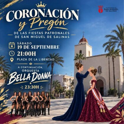 San Miguel de Salinas, evento: Actuación de la Orquesta 'Bella donna' en la verbena, dentro de los actos de las fiestas patronales en honor a San Miguel Arcángel