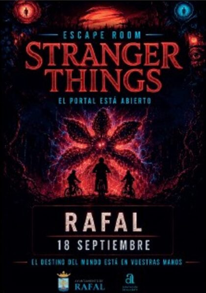 Rafal, evento: 'Escape room' 'Stranger things. El portal está abierto', dentro de los actos de las fiestas patronales en honor a la Virgen del Rosario
