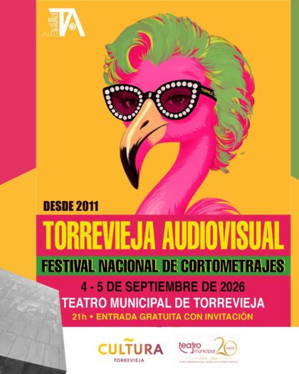 Torrevieja, evento cultural: Gala de entrega de premios del XI Festival Nacional de Cortometrajes ‘Torrevieja Audiovisual’ con dos secciones a concurso, ficción y animación, dentro de la programación cultural para el tercer cuatrimestre organizada por la Concejalía de Cultura