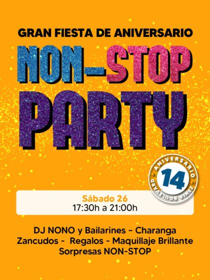 Orihuela Costa, evento: Celebración del 14º aniversario con la fiesta de música, animación y sorpresas 'Non-stop party', dentro de los actos de septiembre del Centro Comercial Zenia Boulevard