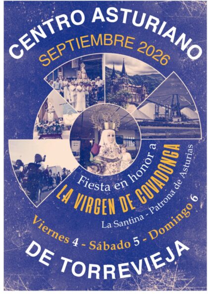 Torrevieja, evento cultural: Representación de la obra de teatro 'Problemas de viudedad', por el grupo de teatro 'Gigia', dentro de los actos de la fiesta en honor a Nuestra Señora de Covadonga, patrona de Asturias, organizada por el Centro Asturiano de Torrevieja