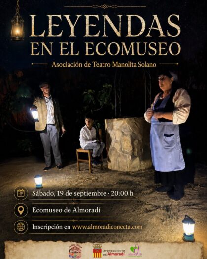 Almoradí, evento cultural: Primer pase de la representación de 'Leyendas en el Ecomuseo', por el grupo de teatro 'Manolita Solano', dentro de los actos con motivo del Día Mundial del Turismo organizados por la Concejalía de Turismo