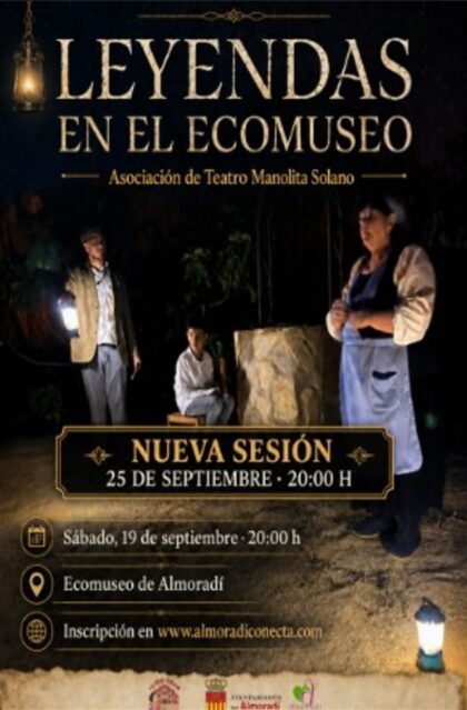 Almoradí, evento cultural: Segundo pase de la representación de 'Leyendas en el Ecomuseo', por el grupo de teatro 'Manolita Solano', dentro de los actos con motivo del Día Mundial del Turismo organizados por la Concejalía de Turismo