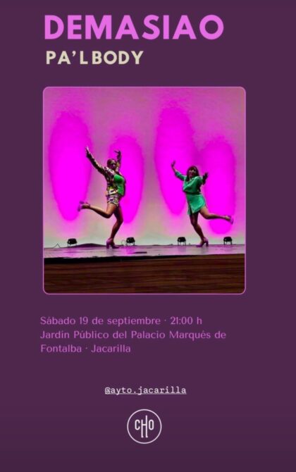 Jacarilla, evento cultural: Espectáculo con el monólogo 'Demasiao pa'lbody', con el humor de Pilu Fontán y Amparo Oltra, presentado por la compañía 'Contrahecho Producciones', organizado por el Ayuntamiento