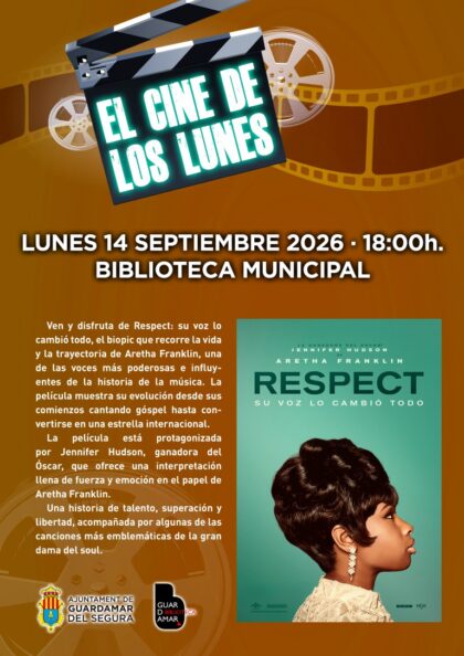 Guardamar del Segura, evento cultural: Sesión de cine con la película estadounidense-canadiense 'Respect' (2021) en el ciclo 'El cine de los lunes', dentro de la agenda municipal de septiembre del Ayuntamiento