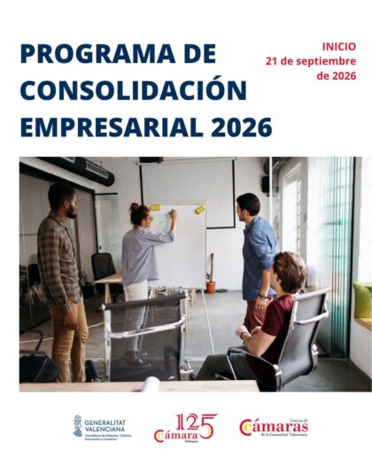 Orihuela: Inicio del Programa de Consolidación Empresarial 2026 (PCE) gratuito para mejorar la gestión de pymes, microempresas, autónomos y profesionales, organizado por la Cámara de Comercio