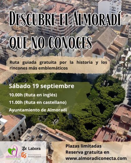 Almoradí, evento: Reservas para la ruta guiada y gratuita en castellano por la historia y los rincones más emblemáticos, organizada por la Concejalía de Turismo