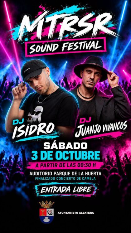 Albatera, evento: Sesión del dj JJ Isidro en el festival de fiesta joven 'MTRSR Sound 2026', dentro de las fiestas patronales en honor a la Virgen del Rosario