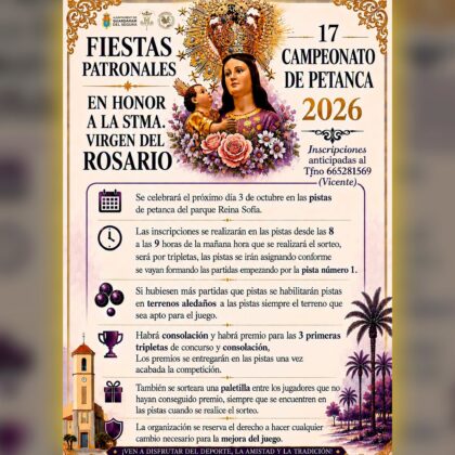 Guardamar del Segura, evento: Cena del 'sobaquillo' y gran verbena con la actuación del grupo 'La década', dentro de los actos de las fiestas patronales en honor a la Virgen del Rosario organizados por el Ayuntamiento y la iglesia parroquial San Jaime Apóstol