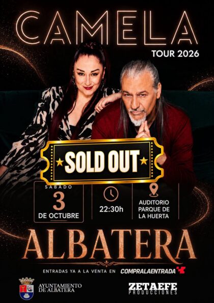 Albatera, evento cultural: Concierto extraordinario de fiestas con la actuación de 'Camela', dentro de las fiestas patronales en honor a la Virgen del Rosario