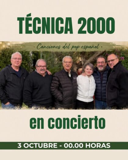 Rafal, evento cultural: Verbena con la actuación del grupo 'Técnica 2000' con canciones del pop español, dentro de los actos de las fiestas patronales en honor a la Virgen del Rosario