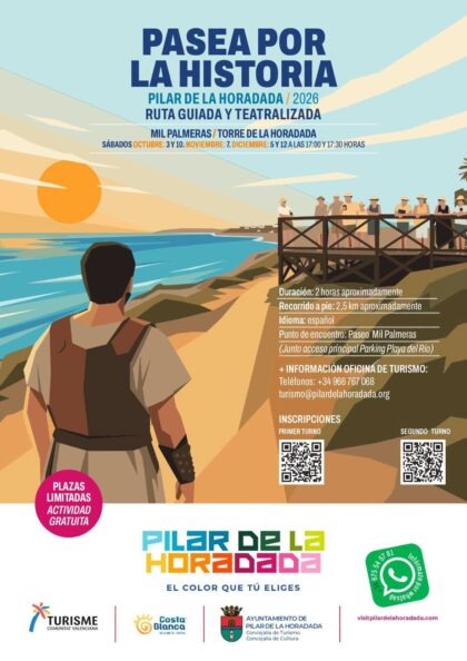 Pilar de la Horadada, evento: Inscripción a la ruta guiada y teatralizada gratuita ‘Pasea por la historia de Pilar de la Horadada’, organizada por el Ayuntamiento