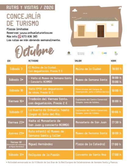 Desamparados de Orihuela, evento: Visita a la EPSO con degustación de vinos, dentro de las rutas y visitas turísticas guiadas y actividades de octubre organizadas por la Concejalía de Turismo